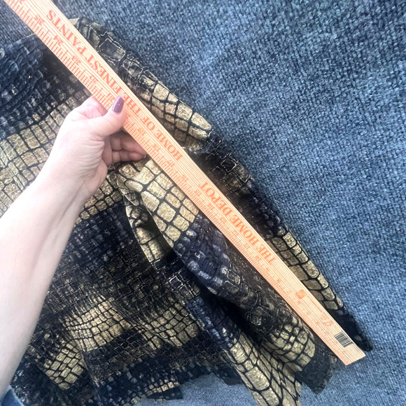 Chicos Blazer Jacket Womens 3 Large Black Gold Metallic Snake Artsy Classic - Picture 8 of 10